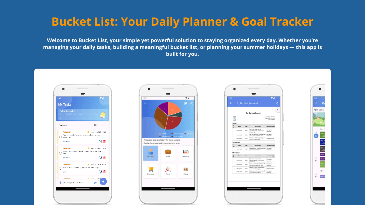 Bucket List: Daily Routine Planner