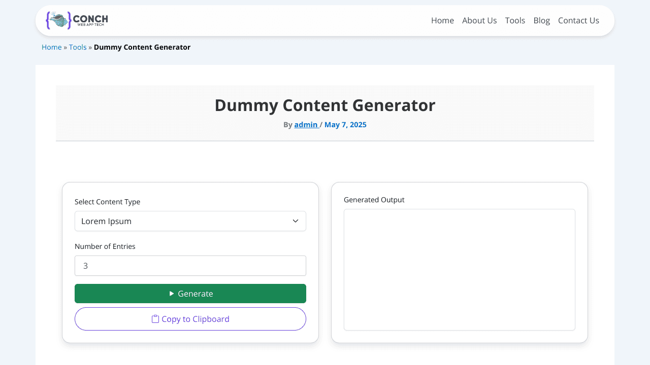 Dummy Content Generator
