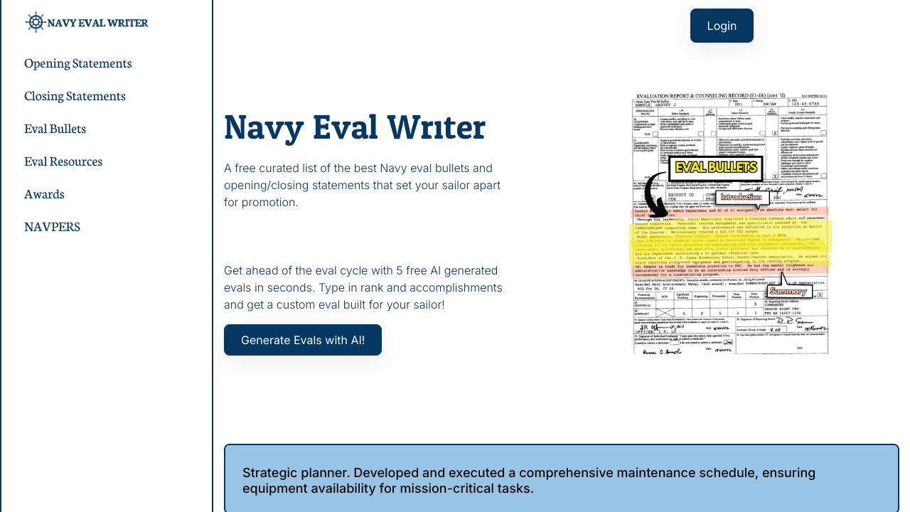 Navy Eval Writer