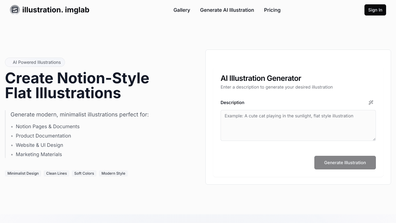 Notion Flat Style Illustration Generator