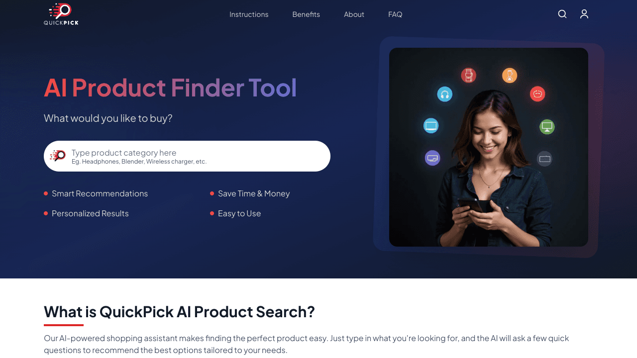 QuickPick.ai - AI Product Finder Tool