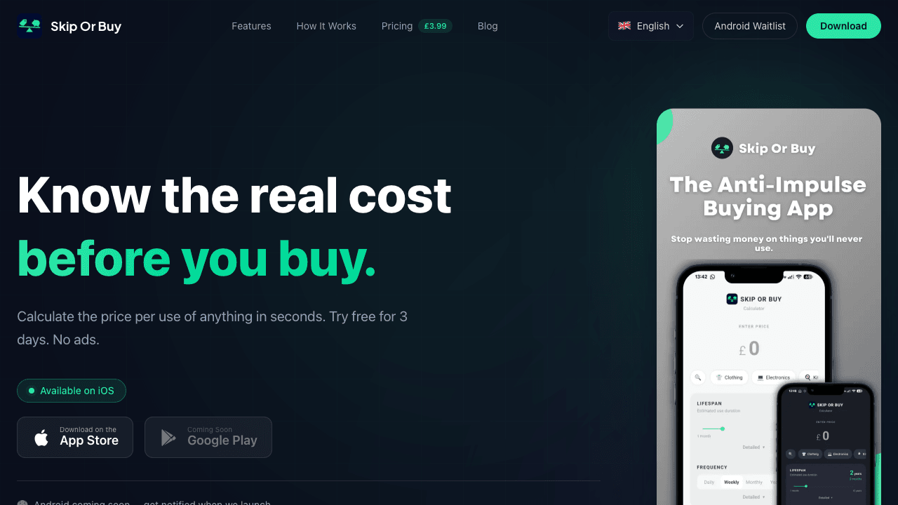 Skip or Buy: Cost Per Use