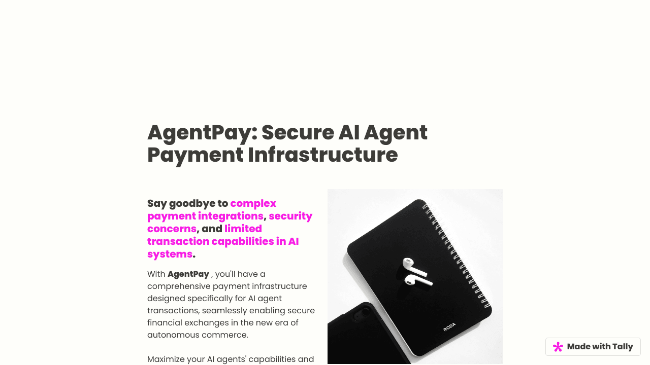AgentPay - Payments Infra for Agents